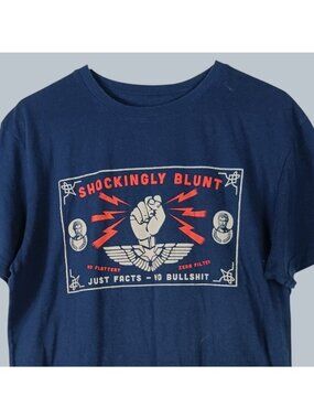 Attic Salt Shockingly Blunt Graphic T Shirt Mens M Blue Streetwear
